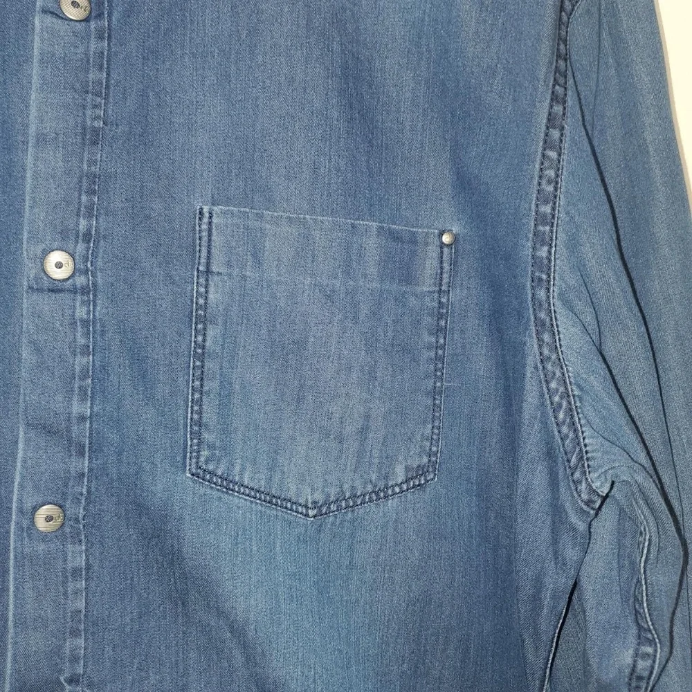 Mens Calvin Klein Jeans Dark Denim Long Sleeve Shirt - Picture 4 of 14